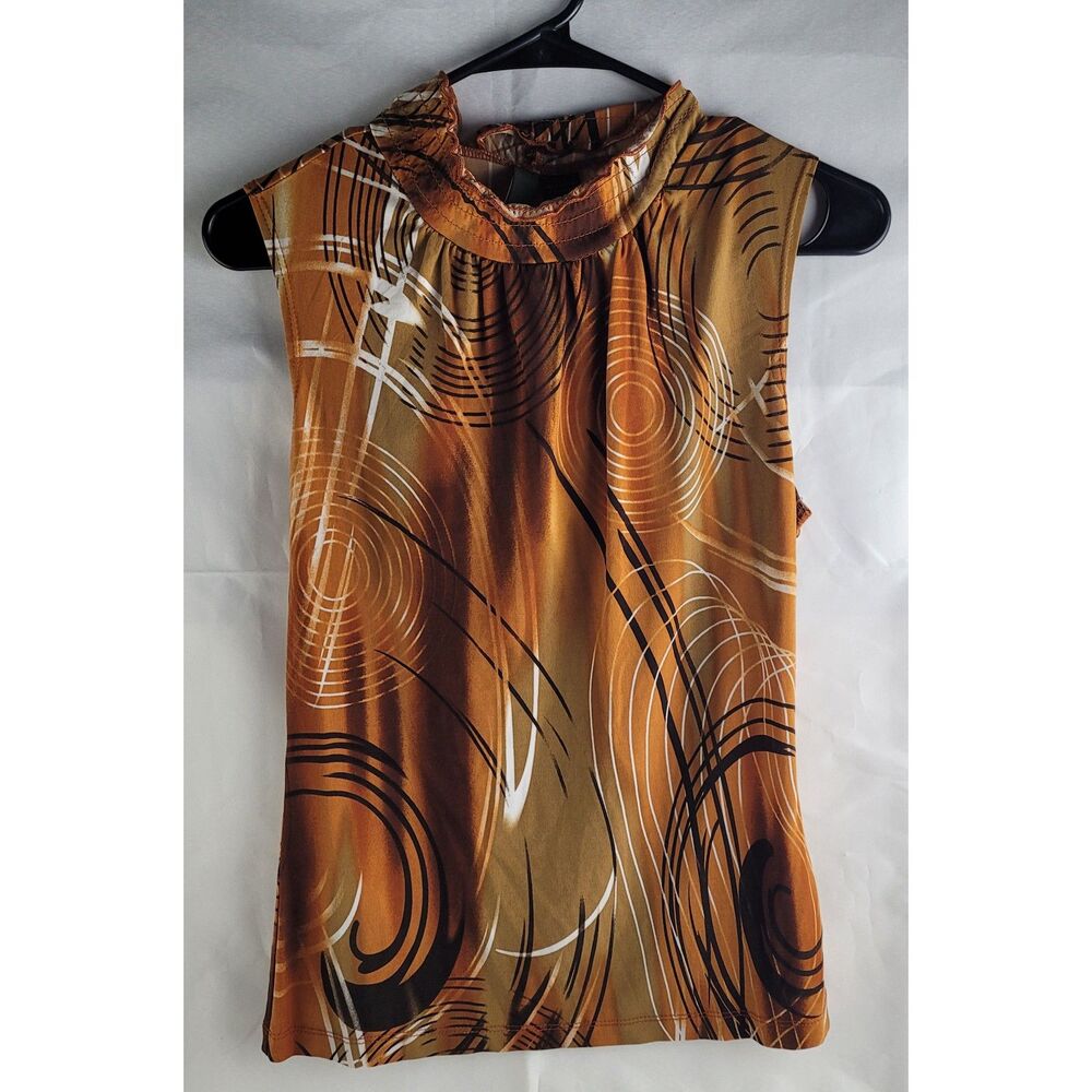 Sere Nade mock neck earthy tone sleeveless top Sz Small